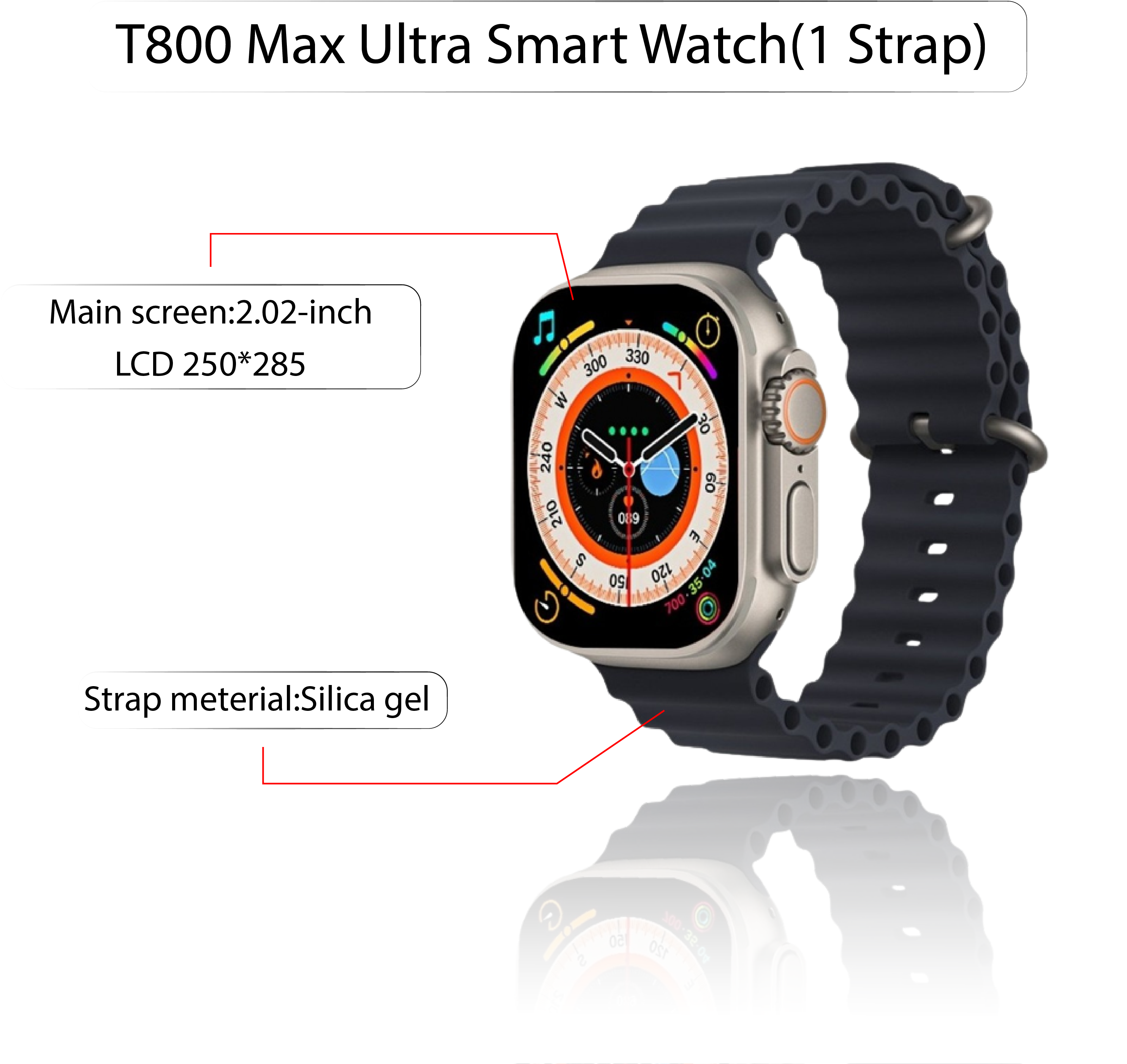 T800  Max Ultra Smart Watch(1 Strap)
